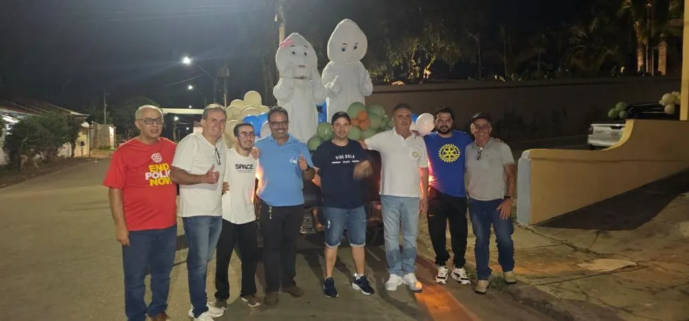 Rotary Club e Secretaria de Saúde realizam carreata de conscientização sobre vacinação contra a poliomielite em Cláudio